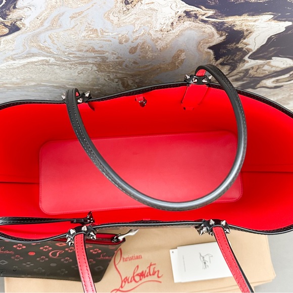 Sold! Christian Louboutin Degrade Loubinthesky East West Cabata Black Red Tote - Picture 6 of 11